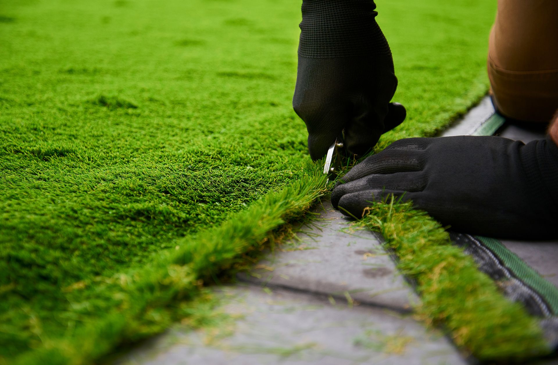 artificial turf in a compact Milton townhouse yard